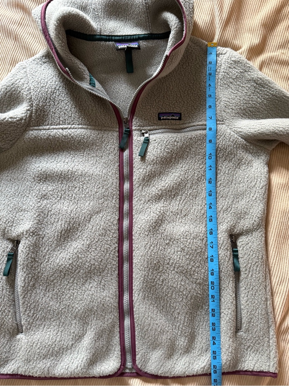 Patagonia Women’s Retro Pile Hoodie Feather Grey Full Zip Fleece Jacket Large - Picture 13 of 13